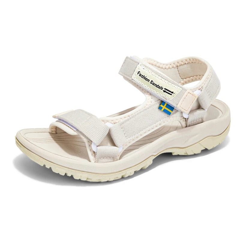 Women's Summer Sports Sandals Breathable Open-Toe Beach Walking Shoes Lightweight Comfortable Flat Sandals for Outdoor Travel - Sun Studio