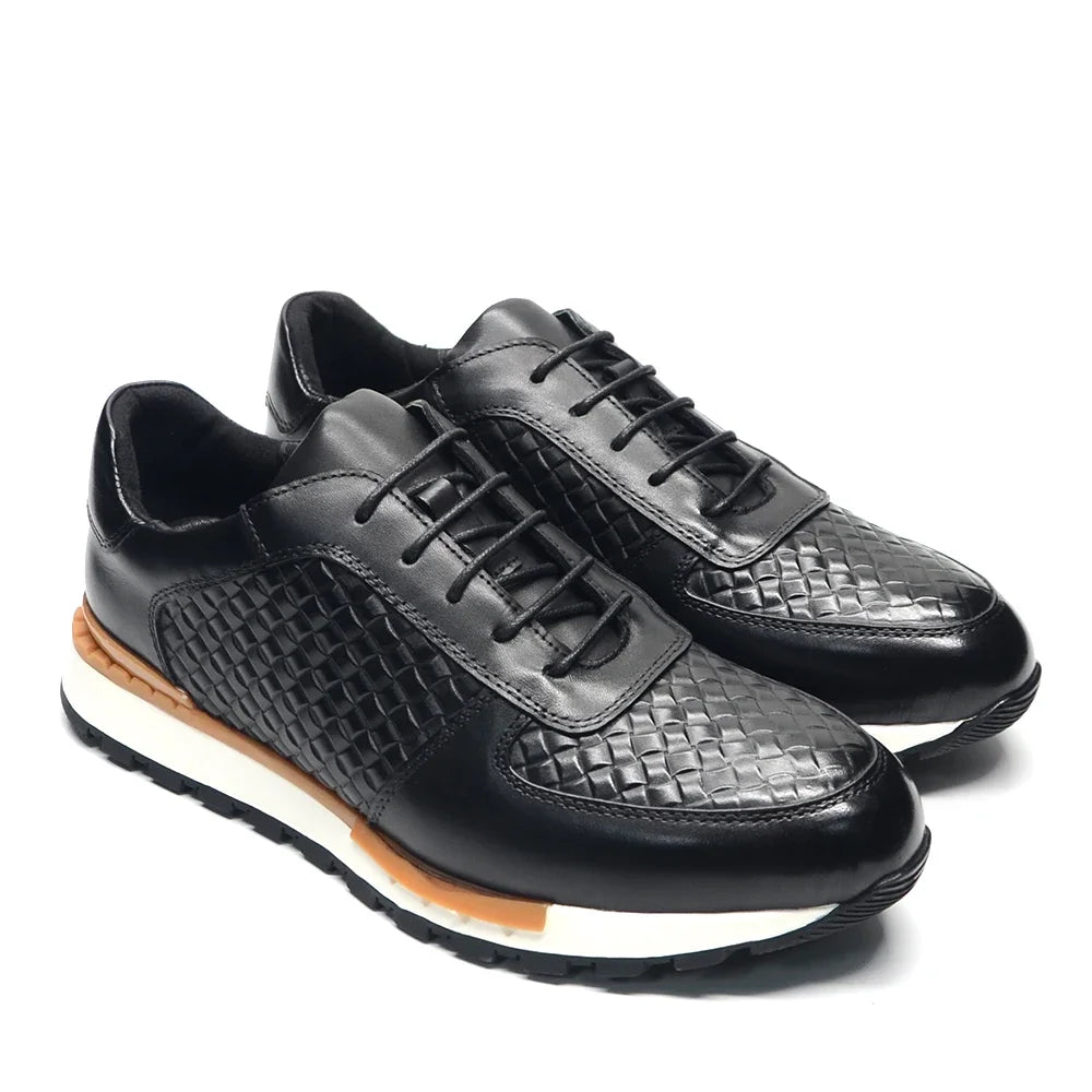 4 Farben Echtes Leder Herren Luxus Sneaker Karomuster Schnürschuhe Männer Freizeit Weiße Oxford Schuhe Angebote Frühling Herbst 2024