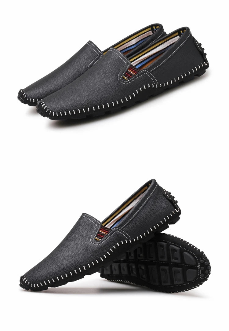 JINTOHO Große Größe Herren Echtes Leder Schuhe Slip-On Schwarze Schuhe Echtes Leder Mokassins Herren Schuhe Italienische Designer Schuhe