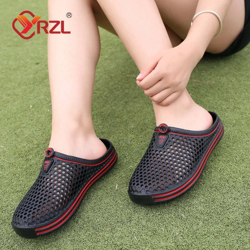 YRZL Summer Men Sandals Light EVA Men's Casual Shoes Hole Shoes Clogs Lovers Home Garden Outdoor Male Beach Flat Slippers - Sun Studio