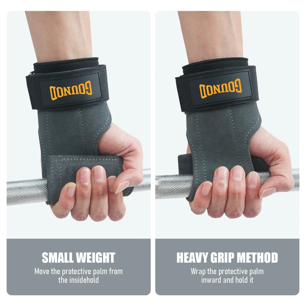 2pc/1Pair GOUNOD Gym Grip Cowhide Palm Protector Weightlifting Gymnastics Exercise Glove Grip Fitness Training Equipment - Sun Studio
