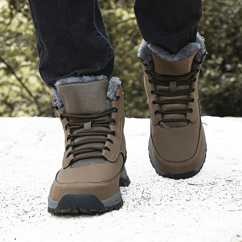 New Snow Boots Men Lace Up Mens Shoes Breathable Winter Boots For Men Casual Men Shoe Waterproof Ankle Boots Footwear Work Shoes - Sun Studio