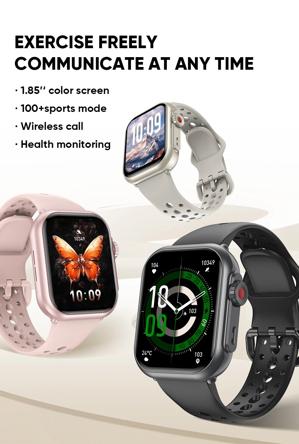 2025 New 1000mAh Battery Smart Watch For Men Women Bluetooth Call Heart Rate Monitor Watches IP68 Waterproof Sports Smartwatches - Sun Studio