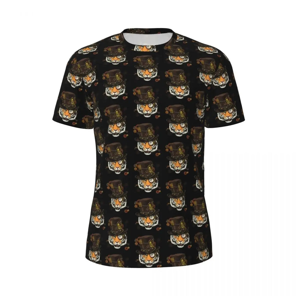 Gym T Shirt For Men Steampunk Design T-Shirts Fashion Wonderful Clockwork Vintage Summer Tees O Neck Streetwear Design Tops