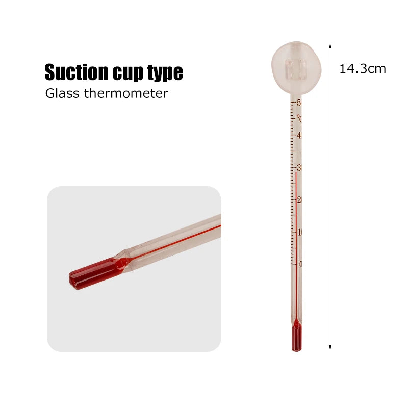 8 Styles Cordless Aquarium Thermometer Lcd Digital External Thermometer Glass Thermometer Fish Tank Mini Suction Cup Thermometer - Sun Studio