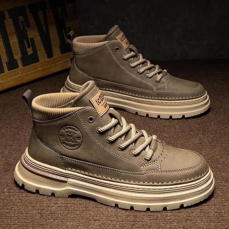 Winter New Man Shoes Classic Men Retro Ankle Boots Fashion Waterproof No-slip High-top Casual Shoe Work&Safty Boots Botas Hombre - Sun Studio