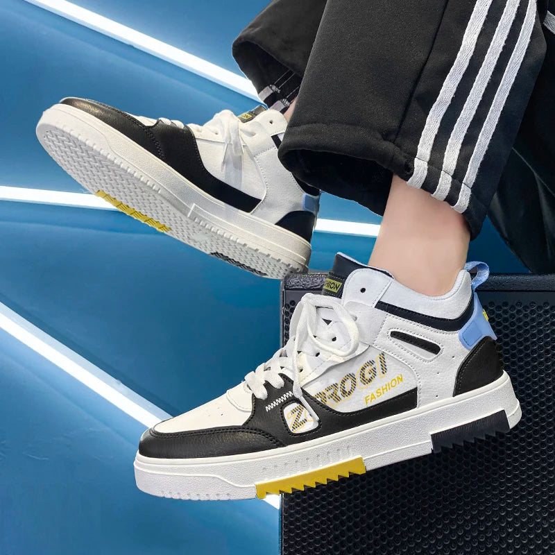 Men's Skate Board Shoes High Top Students Leisure Sports Shoes Breathable Non-slip Shoes Fashion High Top Sneakers for Men Men - Sun Studio