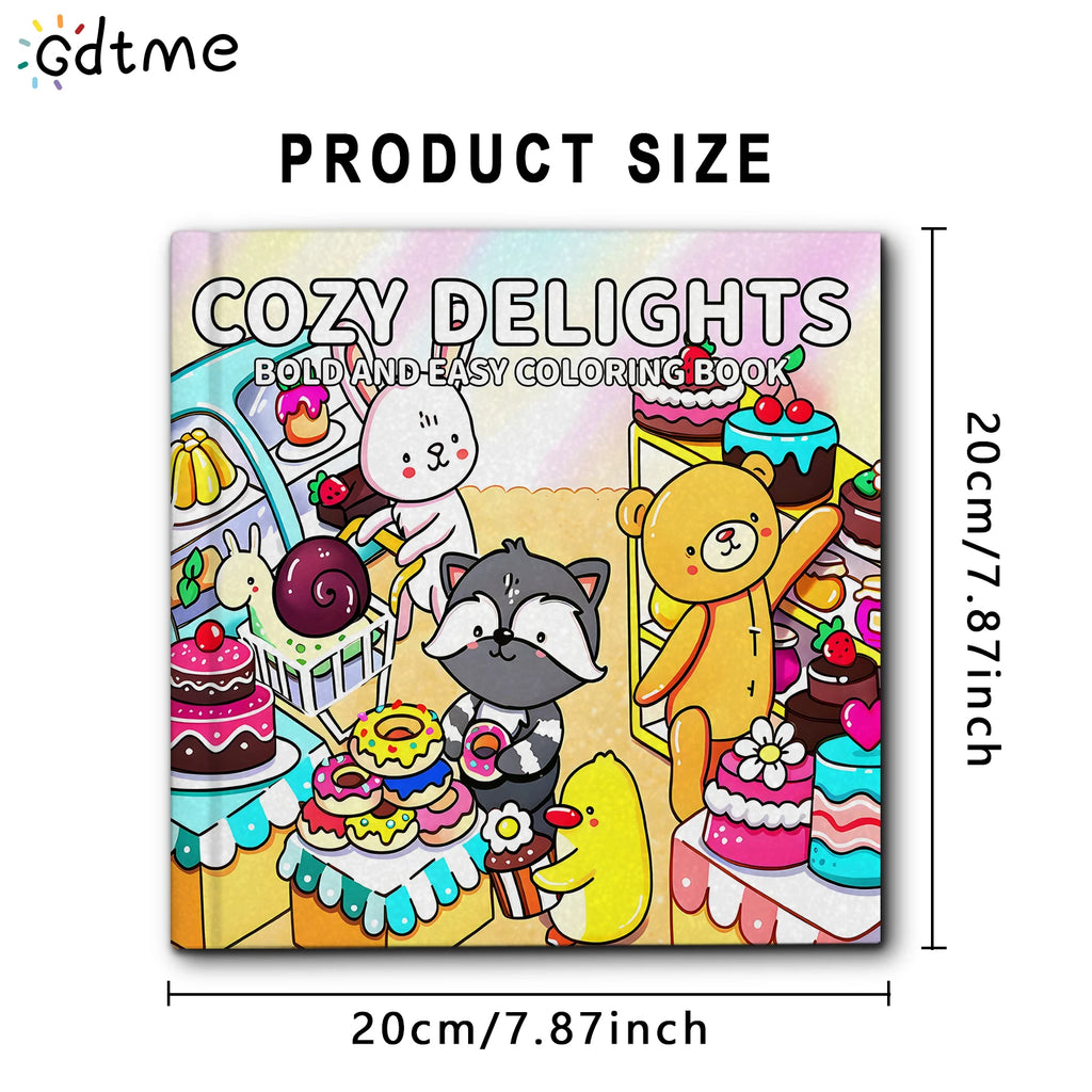 COZY DELIGHTS Cute & Comfy Coloring Book for Adults Cute Drawing Book Perfect Gift for Party and Birthday - Sun Studio