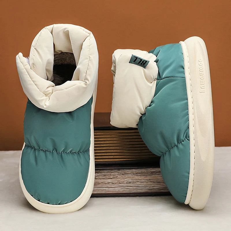 Outdoor Plüsch Warme Herren Schneestiefel Winter Paar Baumwollschuhe Daunen Rutschfeste Wasserdichte Mode Kinder Schuhe Slip-On Weiche Sneakers