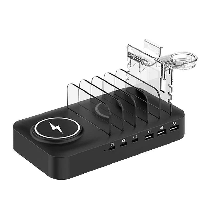 Multifunctional Charger 9in1 Wireless Charger For Mobile Phones Watches Headphones Multi Port Charger Fast Charger - Sun Studio
