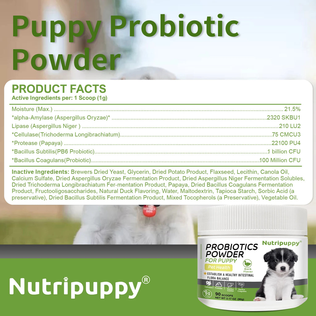 Dog Probiotic Powder Supplement - Supports Digestive Health&Relieves Diarrhea,Boosts Immune System for Puppy Adult Senior Dogs - Sun Studio