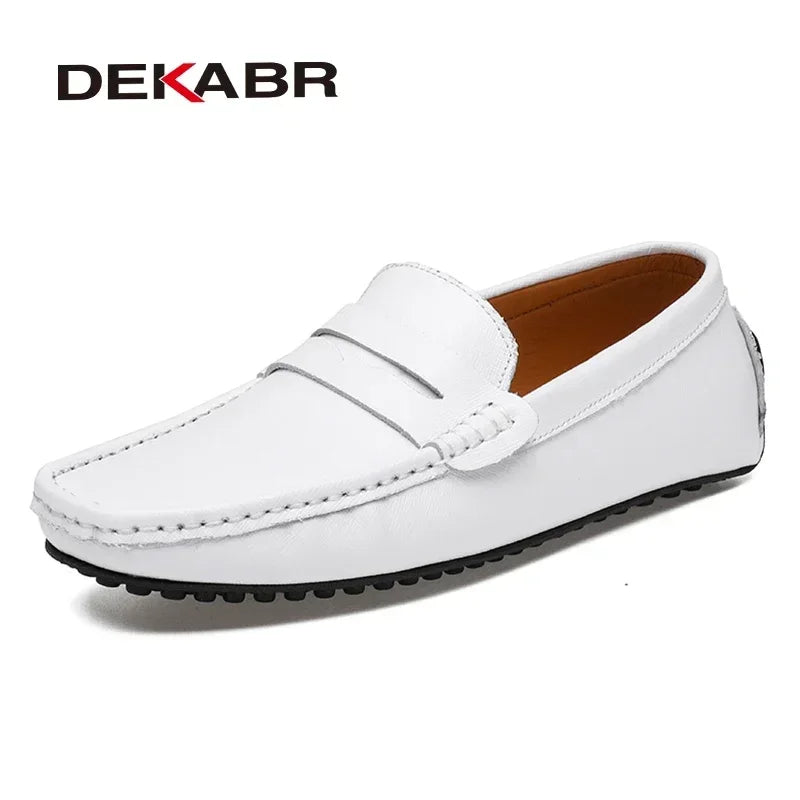 DEKABR Loafers Shoes Men Fashion Shoes New Spring Comfy Men's Flats Moccasins Classic Original Leather Men Casual Shoes - Sun Studio