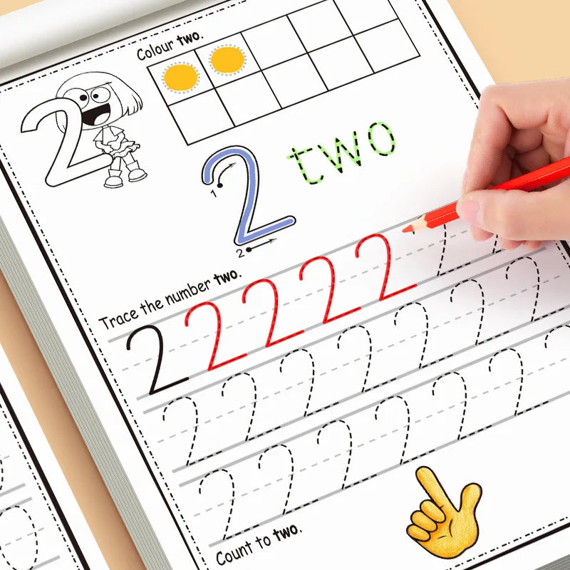 Practice Book for Numbers 0-30 Drawing Book Pen Control Calligraphy Practice Home and School Learning Workbook Mathematics - Sun Studio