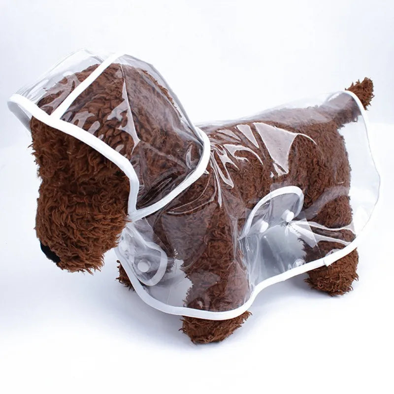 Pet Dog Puppy Transparent Rainwear Raincoat Pet Hooded Waterproof Jacket Clothes Soft PVC Small Dogs Raincoat Puppy Rain Poncho - Sun Studio