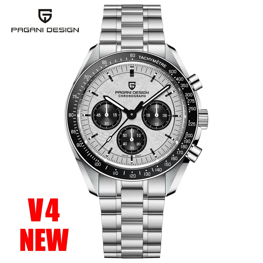 PAGANI DESIGN Monduhren Männer Quarz Uhr für Männer Auto Datum Geschwindigkeit Sport Chronograph AR Saphir Spiegel Armbanduhr 2025 Neu