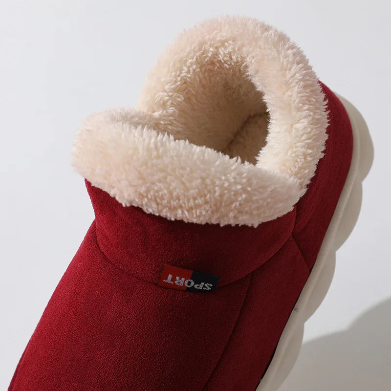 Asgard Men Plush Platform Slippers Winter Warm Outdoor Antiskid Fluffy Soft Cotton Boot Indoor Fashion Cozy Furry Flat Home Shoe - Sun Studio