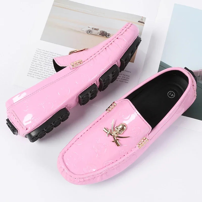 Luxury Style Male Formal Wedding Shoes Slip-on Men Pink Fashionable Casual Moccasins Shoes Big Size 47 48 Adult Party Shoes - Sun Studio