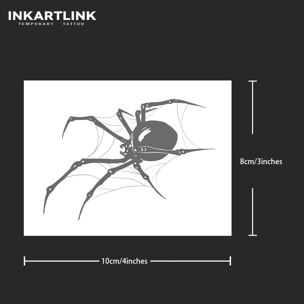 Spider Temporary Tattoo Sticker, Realistic Waterproof Design, Semi-Permanent Lasts 15 Days, Scary Fake Tattoo for Halloween - Sun Studio