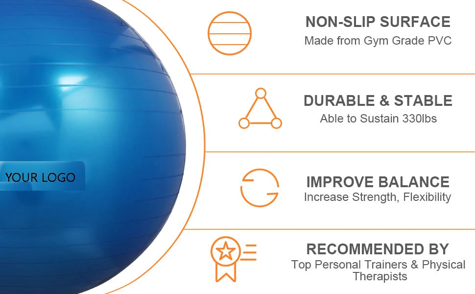 Massage Yoga Ball  120cm Pilates Gym Ball Fitness Ball Pump - Sun Studio