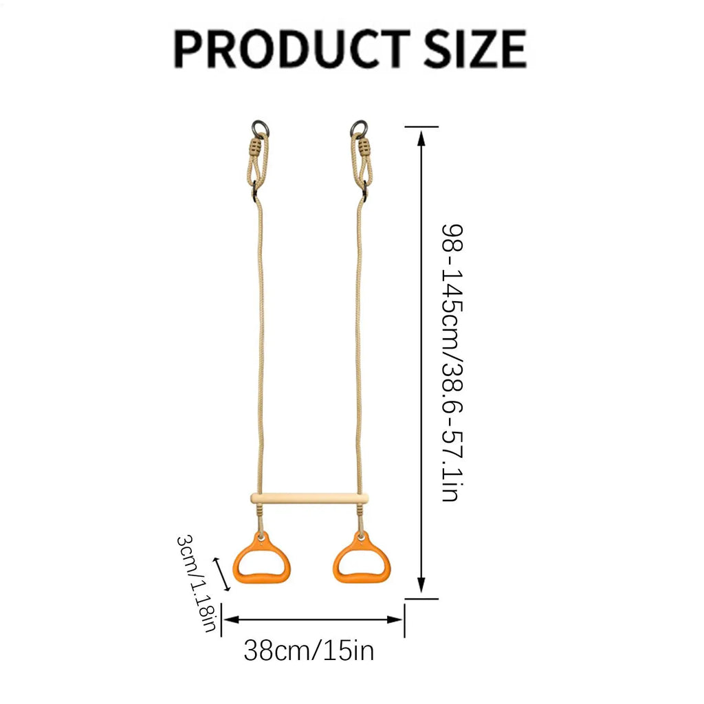 Trapeze Swing Bar Playground Equipment Rings Bar Ergonomic Sensory Game Easy installation For Children Indoor Playtime Backyard - Sun Studio