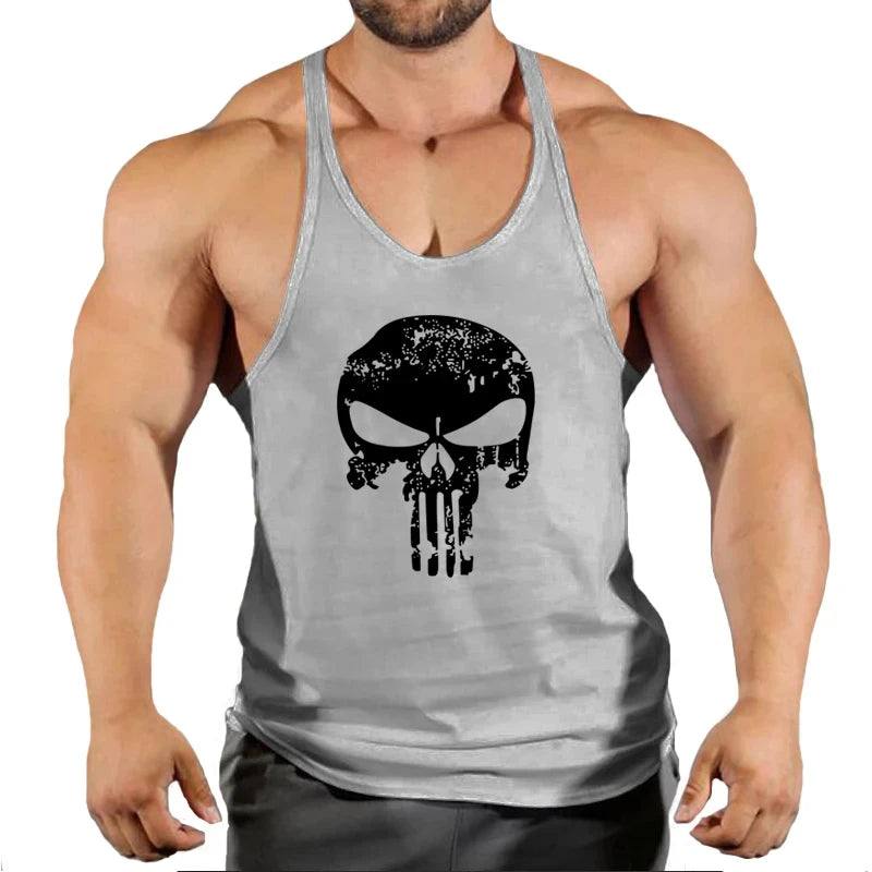 Spider Print Fitness Tank Top Fitness Shirt Muscle Men's Single Tank Top Men's Sleeveless Sweatshirt Men's Tops Fitness Clothing
