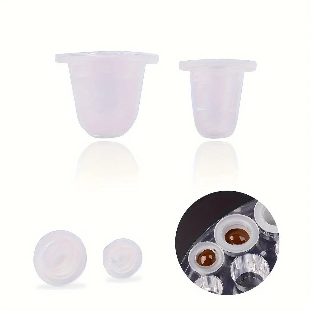 100Pcs Disposable Tattoo Ink Cup S  Size and L Size Silicone Permanent Tattoo Makeup Eyebrow Makeup Pigment Container Caps - Sun Studio