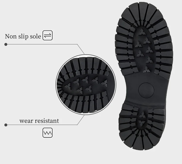STRONGSHEN Men Leather Shoes Thick-soled British Style Formal Business Shoes Fashion Luxury Slip-On Round Toe Office Casual Shoe - Sun Studio