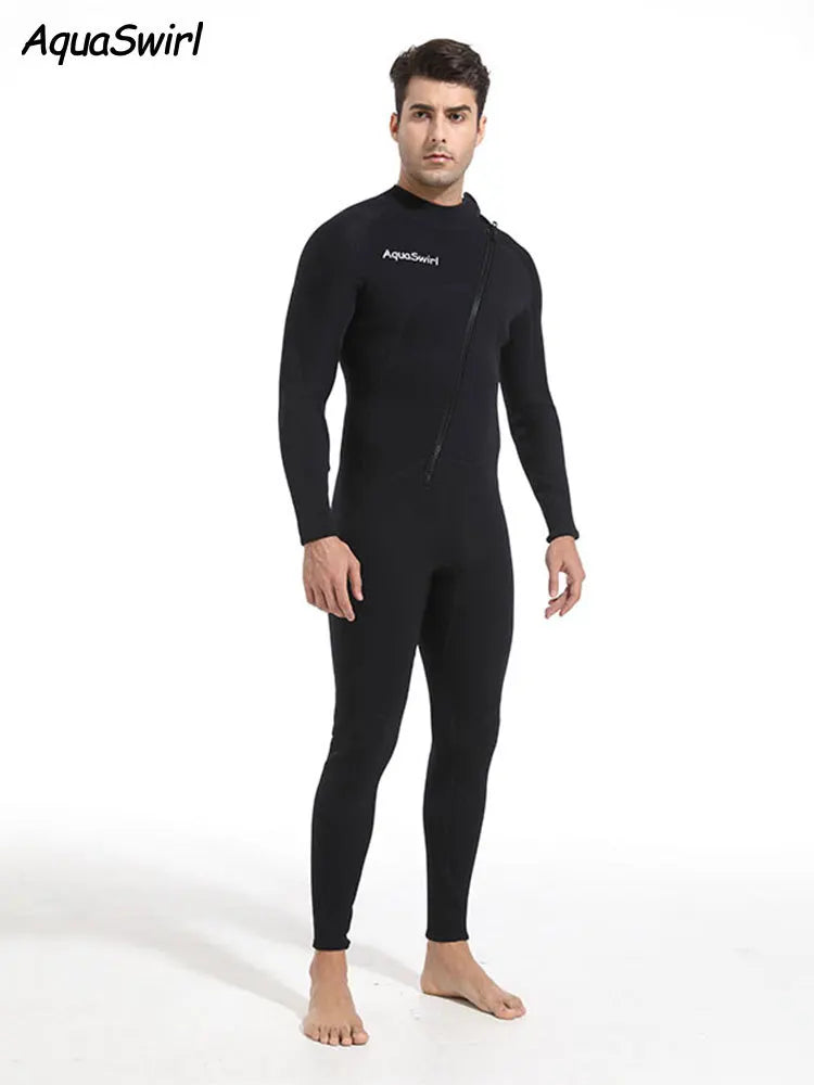 3mm Men's Scuba Dive Suit Neoprene Swimsuit Front Zip Wetsuit Keep Warm Diving Surfing Snorkeling Kayaking Full Body Swimwear - Sun Studio