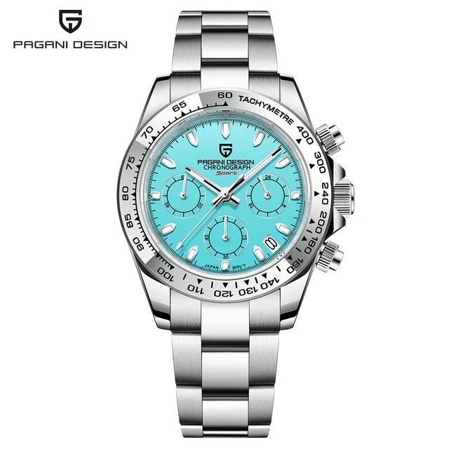 PAGANI DESIGN New Ceramic Bezel Men Quartz Wristwatches Luxurys Sapphire Glass Chronograph 100m Waterproof Stainless Watches Men - Sun Studio