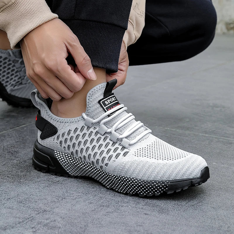 Sports Shoes for Men Breathable Mesh for Summer Youth Running Sports Leisure Flat Bottomed Fashionable Casual Lace Up Sneakers - Sun Studio
