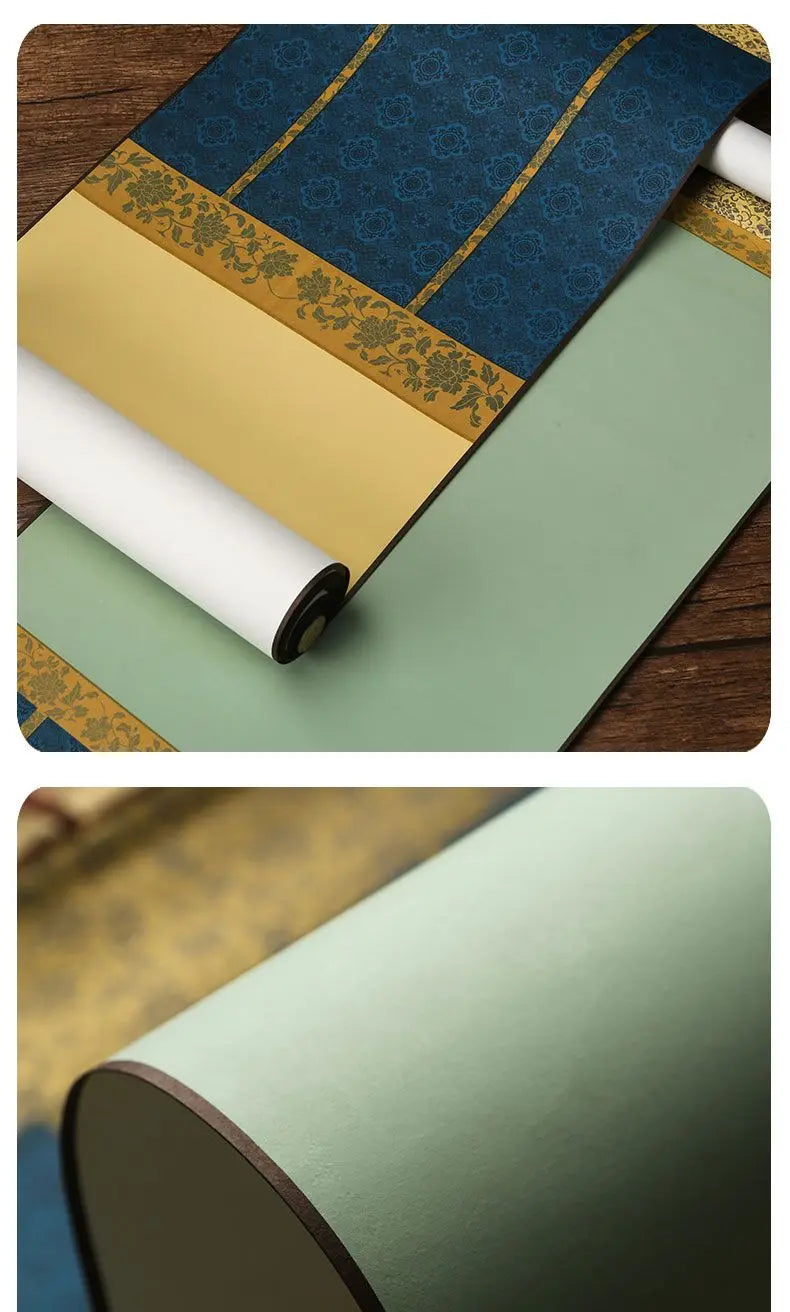 Tang Dynasty Style Blank Xuan Paper Scroll Half Ripe Rice Paper Calligraphy Painting DIY Scroll Batik Xuan Paper Hanging Scroll - Sun Studio