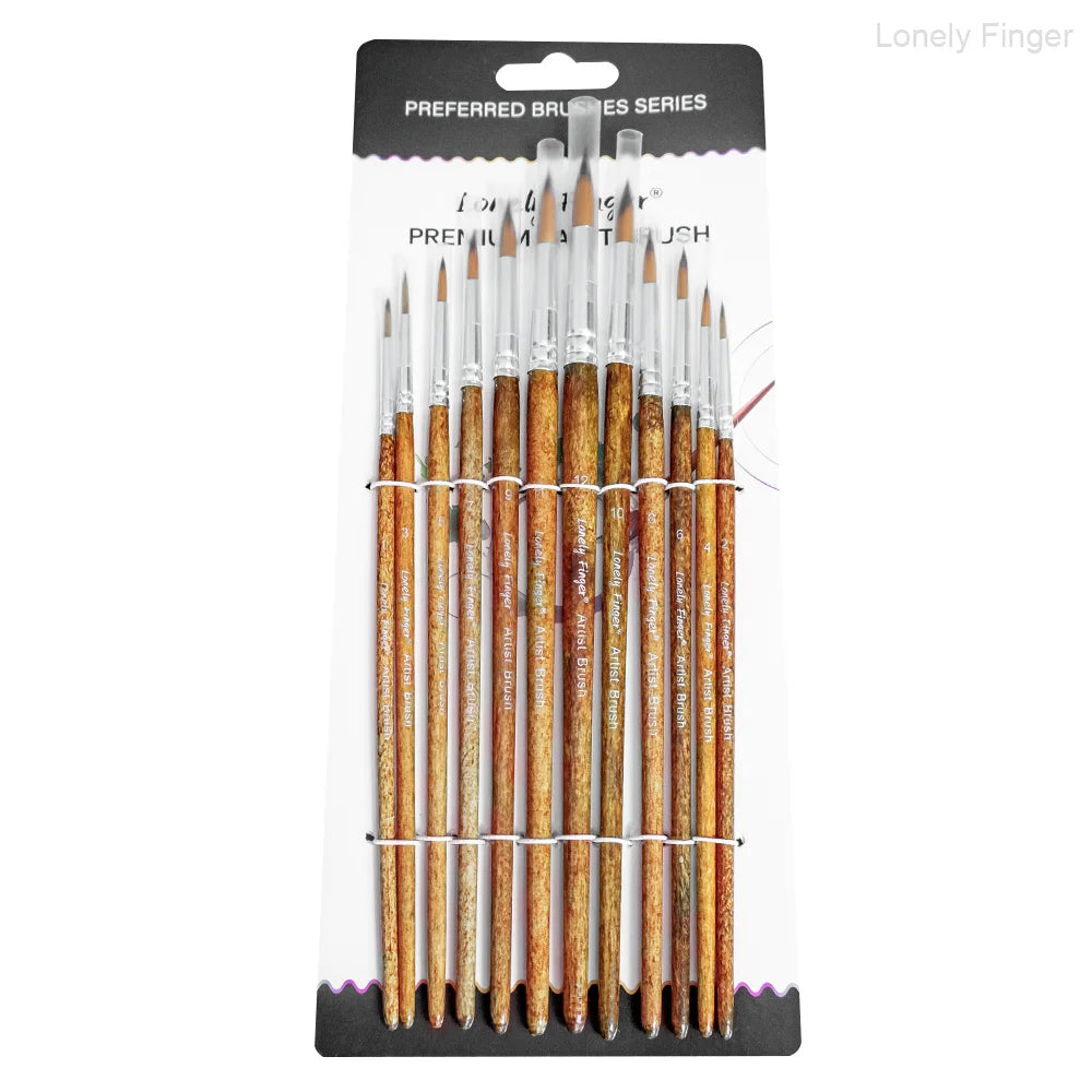 12/48pcs Professional Artist Paint Brush Set Include Round Filbert Flat Angle Fine Detail Brushes Premium Nylon Brush for Paint - Sun Studio
