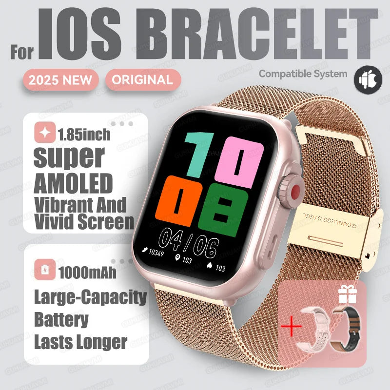 2025 Neue 1000mAh Batterie Smart Uhr Für Männer Frauen Bluetooth Anruf Herzfrequenzmonitor Uhren IP68 Wasserdicht Sport Smartwatches