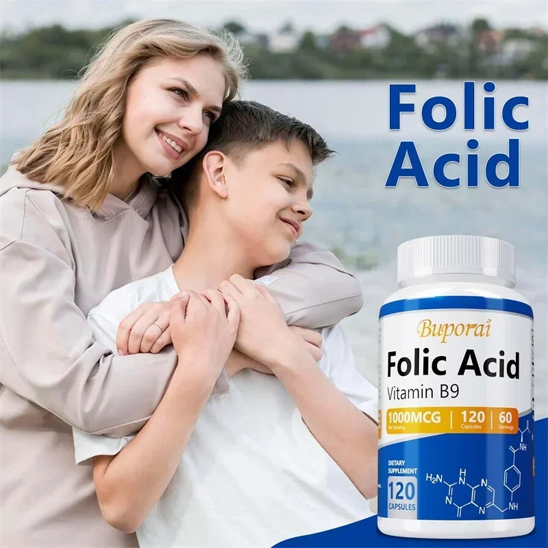 Folic Acid Supplement - Heart Health, Nervous System Health, Prenatal Support - Sun Studio