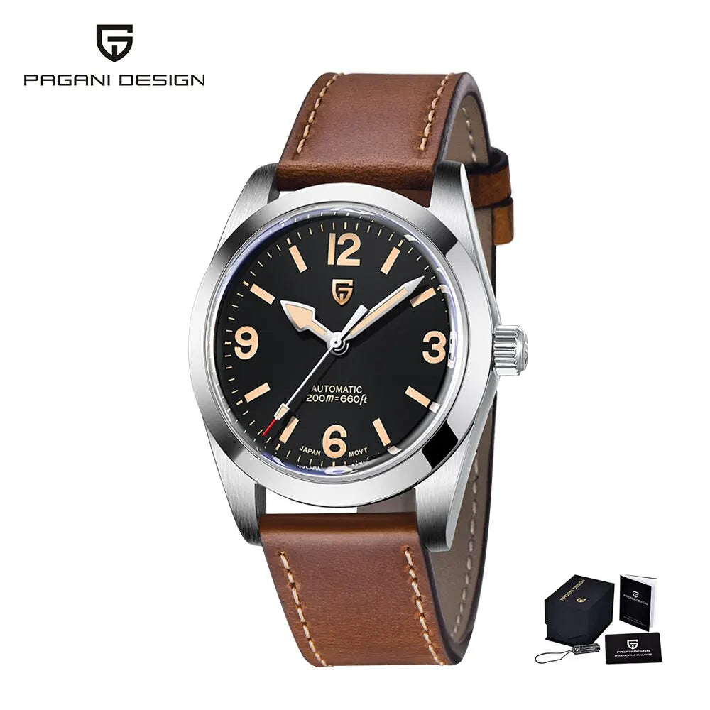 PAGANI DESIGN 2026 New 36MM Men Automatic Mechanical Watches NH35 Sapphire Stainless Steel AR Coating 20Bar Clock Watch for Men - Sun Studio