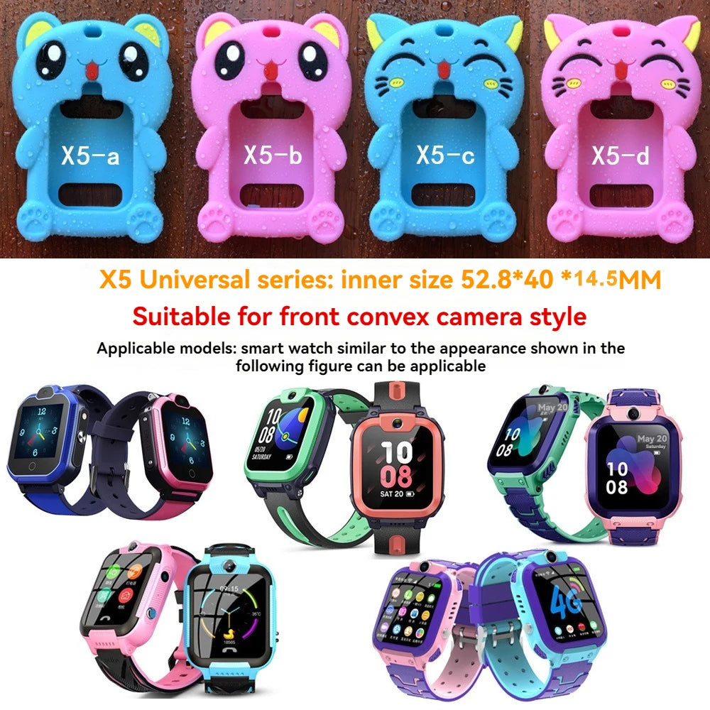 Bracelet Hanging Neck Protective Sleeve Universal Kids Smart Watch Silicone Pendant Children's Phone Watches Protective Case - Sun Studio