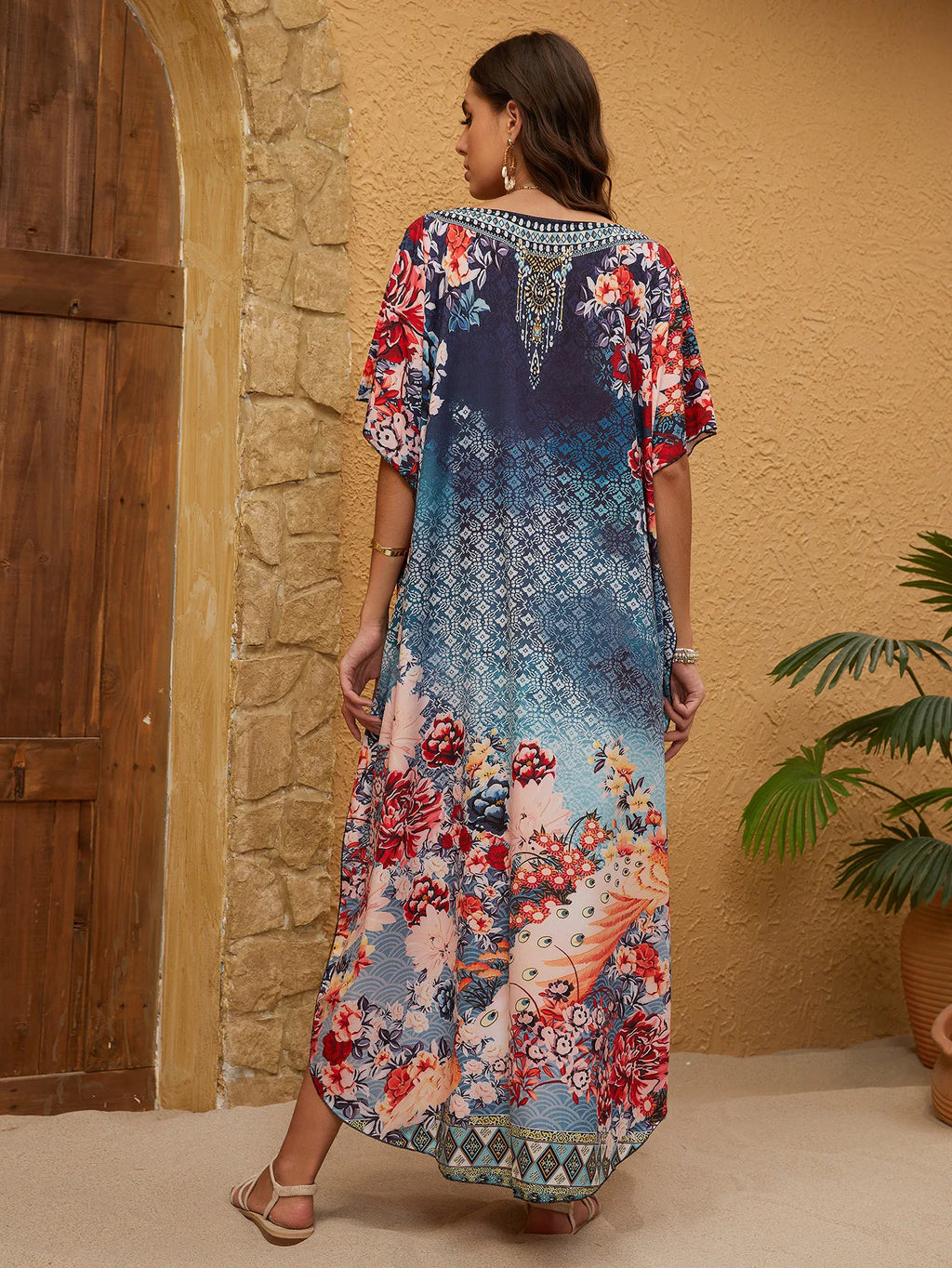 Kaftan Dresses for Women Plus Size Swimsuit Cover up Caftan Maxi Beach Tunic Bathing Suit - Sun Studio