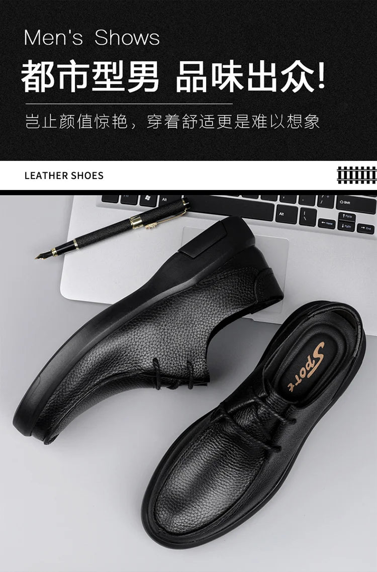 Casual Leather Shoes Men Loafers Trend Brand Business Shoes Autumn Slip on Flat Man Sneakes Comfortable Moccasins Zapatos Hombre - Sun Studio