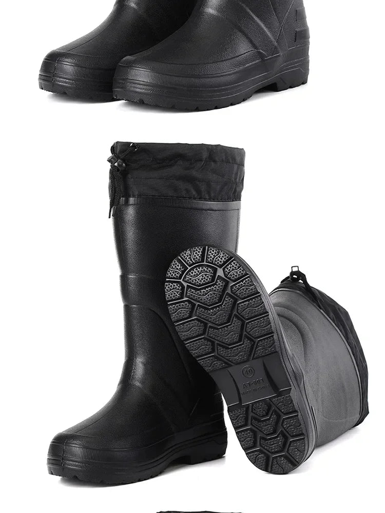 2025 New Men Rain Boots High Quality EVA Waterproof Shoes Men Platform Snow Boots Outdoor Non-slip Fishing Shoes Men Rain Shoes - Sun Studio