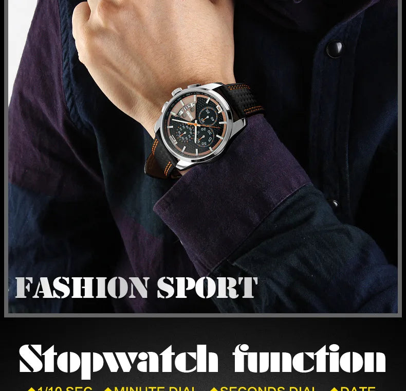 Skmei Top Brand Luxury Leather Strap 5Bar Waterproof Quartz Wristwatches Relogio Masculino Fashion Sport Mens Watches 9106 - Sun Studio