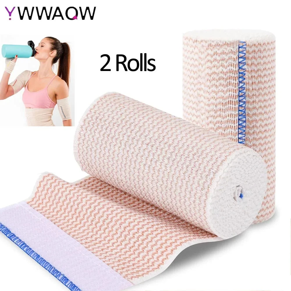 2 Pack Elastic Bandage Wrap, Compression Wrap Bandage for Legs, Ankle, Knee, Tummy, Body, Lymphedema Wraps for Legs, Latex-Free - Sun Studio