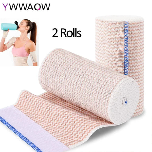 2 Pack Elastic Bandage Wrap, Compression Wrap Bandage for Legs, Ankle, Knee, Tummy, Body, Lymphedema Wraps for Legs, Latex-Free - Sun Studio