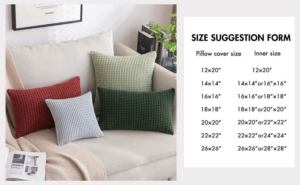 Christmas Red Throw Pillow Covers Decorative Christmas Pillow Covers Soft Corduroy Lumbar Pillow Covers, Cushion Case Home Decor - Sun Studio