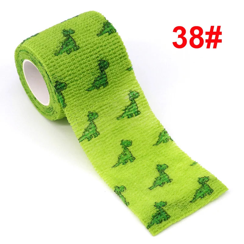 Animal Pattern Printed Self Adhesive Elastic Bandage 4.5m Sports Wrap Tape for Finger Joint Knee First Aid Kit Pet Tape - Sun Studio