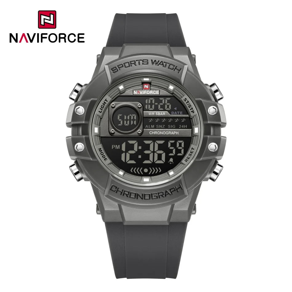 NAVIFORCE Herren Uhren Multifunktionale Gasphase Digitalanzeige Silikonarmband Bildschirm Jungen Elektronische Sport Männliche Uhr Geschenk