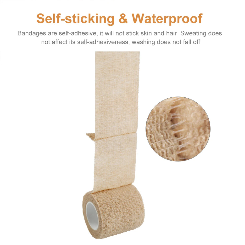 24 Pieces Elastic Bandage Tapes Athletic Tape Elastoplast Sports Recovery Strapping Gym Waterproof Muscle Relief Finger Ankle - Sun Studio