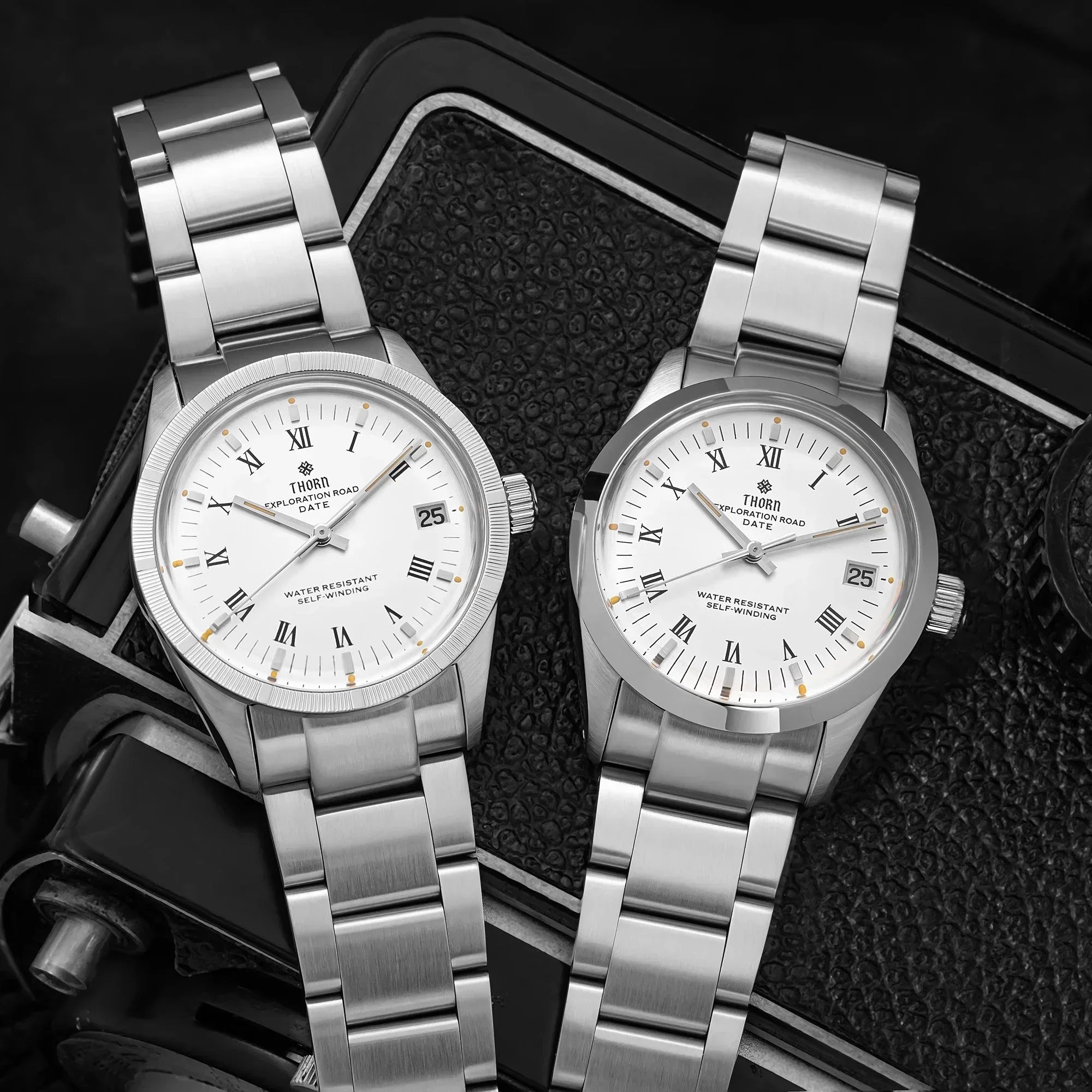THORN T004 34mm Retro Men's Watch Automatic Movement Watch Hemisphere Sapphire Luminous 10Bar Waterproof Watches - Sun Studio