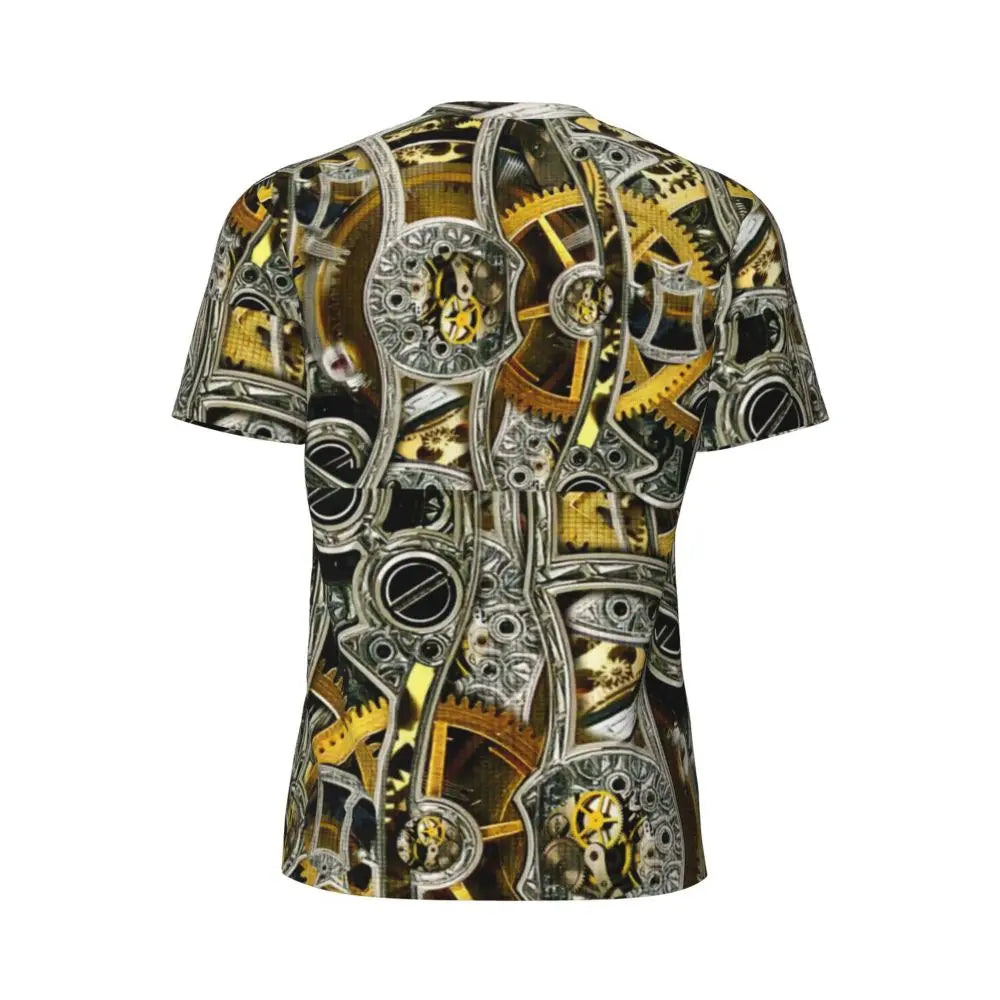 Gym T Shirt For Men Steampunk Design T-Shirts Fashion Wonderful Clockwork Vintage Summer Tees O Neck Streetwear Design Tops - Sun Studio