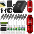 1set, DM Wireless Tattoo Kit ,Complete Mini Rocket Machine Battery Cartridge Needles Power Supply Inks Rotary Tattoo Pen Set - Sun Studio