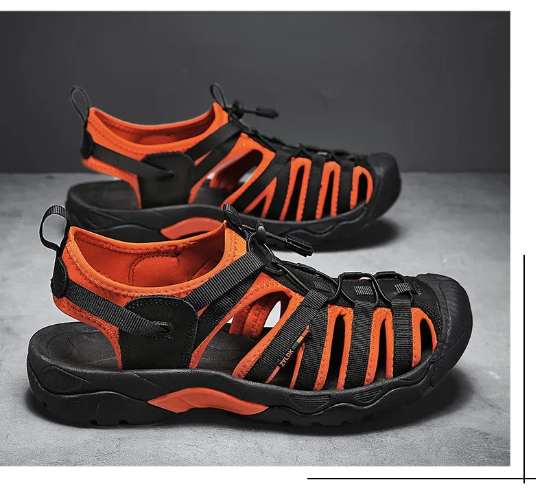 New Summer Genuine Leather Men Sandals Fashion Design Men's Casual Sneakers Comfortable Beach Men's Sandals Outdoor Wading Shoes - Sun Studio
